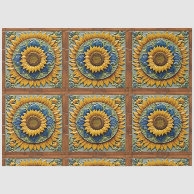 Papier Mousseline Belle collection tendance de tournesols (Recto)