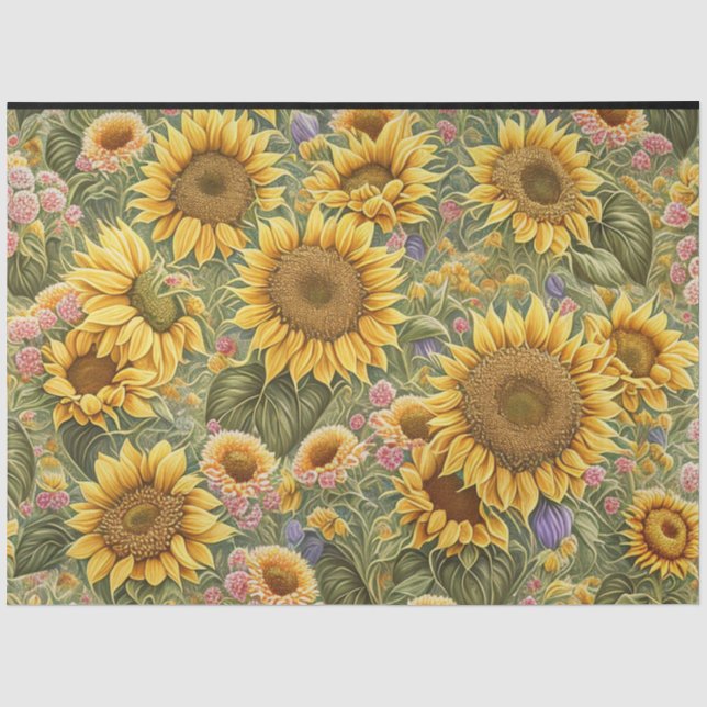 Papier Mousseline Belle collection tendance tournesol (Recto)