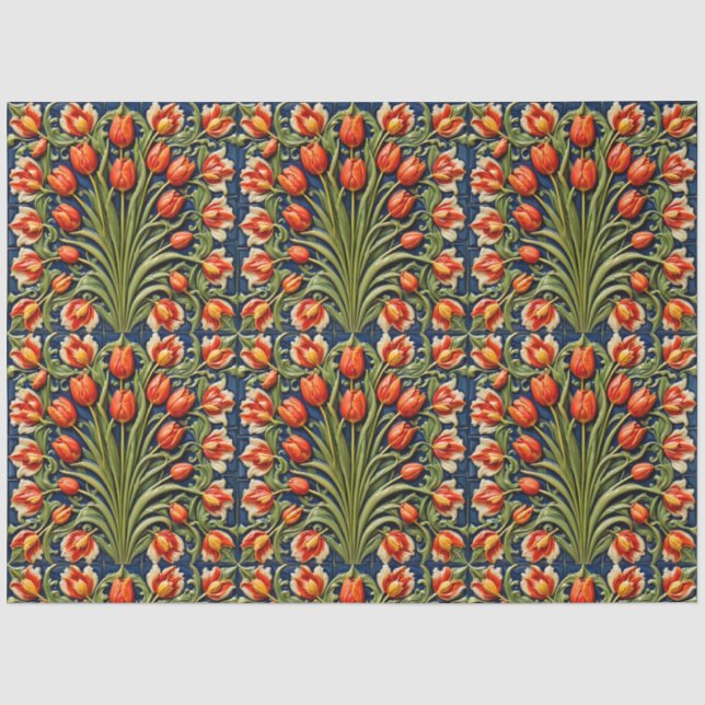 Papier Mousseline Belle collection tendance Tulipes (Recto)