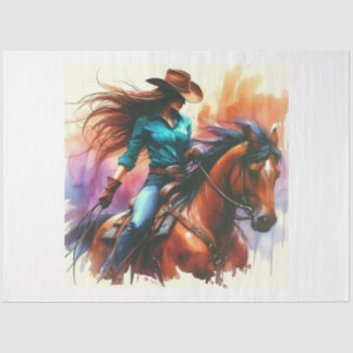 Papier Mousseline Belle Cowgirl