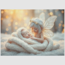 Belle Fée et bébé Imaginaire Art Tissu Papier