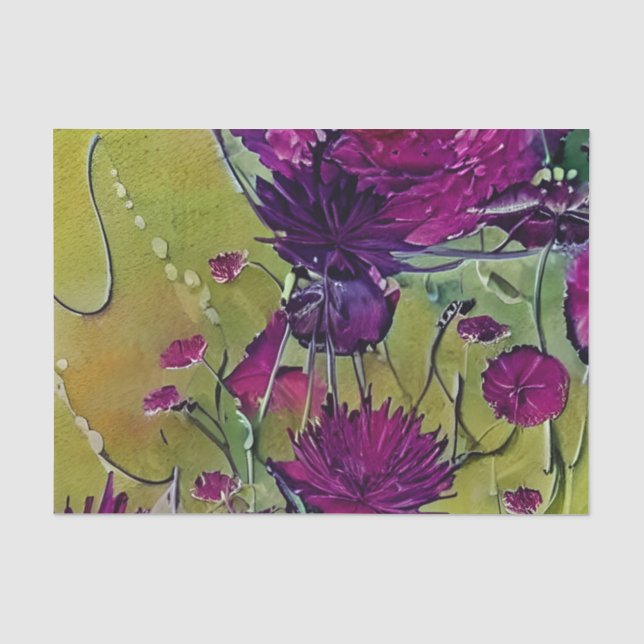 Papier Mousseline Belle Flore violette (Recto)