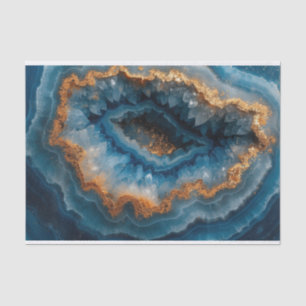 Papier Mousseline Belle géode de cristal agate en crème bleue et all