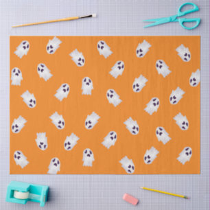 Papier Mousseline Belle Halloween orange et Éffrayant noir