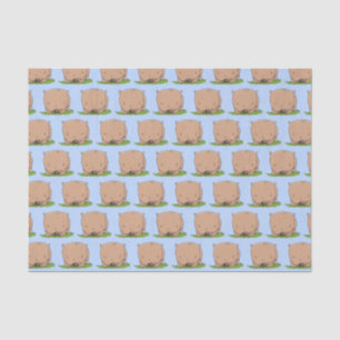 Papier Mousseline Belle illustration de dessin animé de bébé wombat