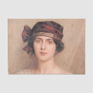Papier Mousseline Belle, jeune dame, par Albert Lynch, époque de