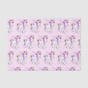 Papier Mousseline Belle licorne avec Rainbow Mane Patterned