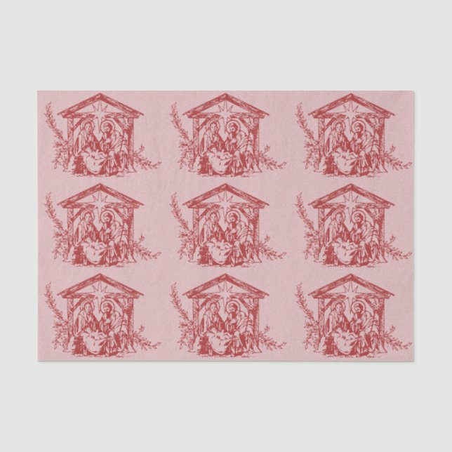 Papier Mousseline Belle Nativité rouge (Recto)