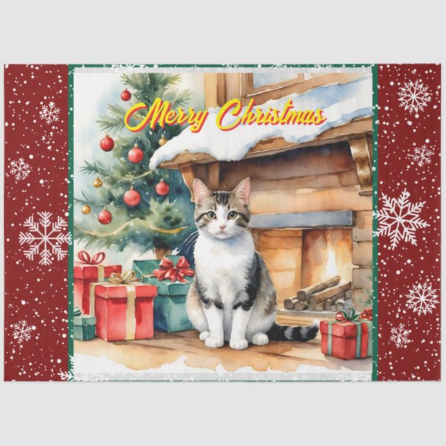 Papier Mousseline Belle Noël Vacances Ancienne Collection (Recto)