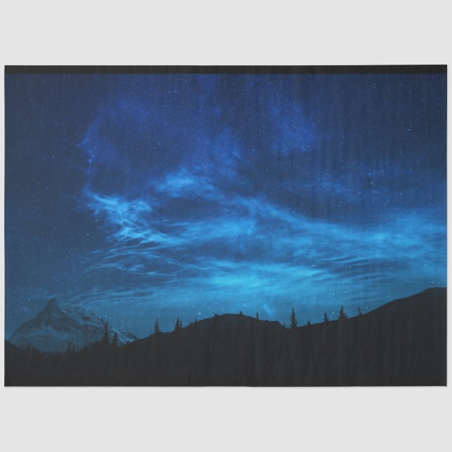 Papier Mousseline Belle Nuit Sky Forest Découpage Tissu Papier (Recto)