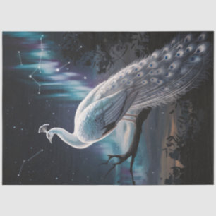 Papier Mousseline Belle Peacock Blanc Aurora Borealis Découpage