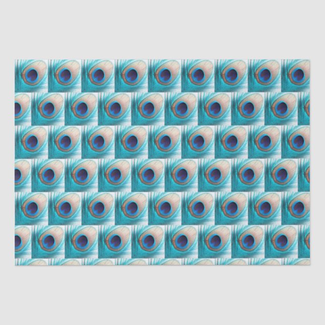 Papier Mousseline Belle plume de paon avec nom (Recto)