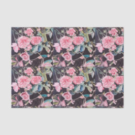Papier Mousseline Belle rose Roses Aquarelle Motif Floral