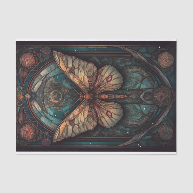 Papier Mousseline Belle teigne dans les tons boueux (Recto)