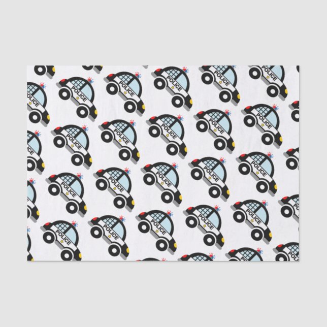 Papier Mousseline Belle voiture de police voiture enfant's Anniversa (Recto)