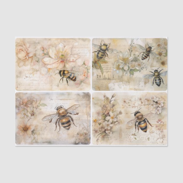 Papier Mousseline Belles abeilles (Recto)