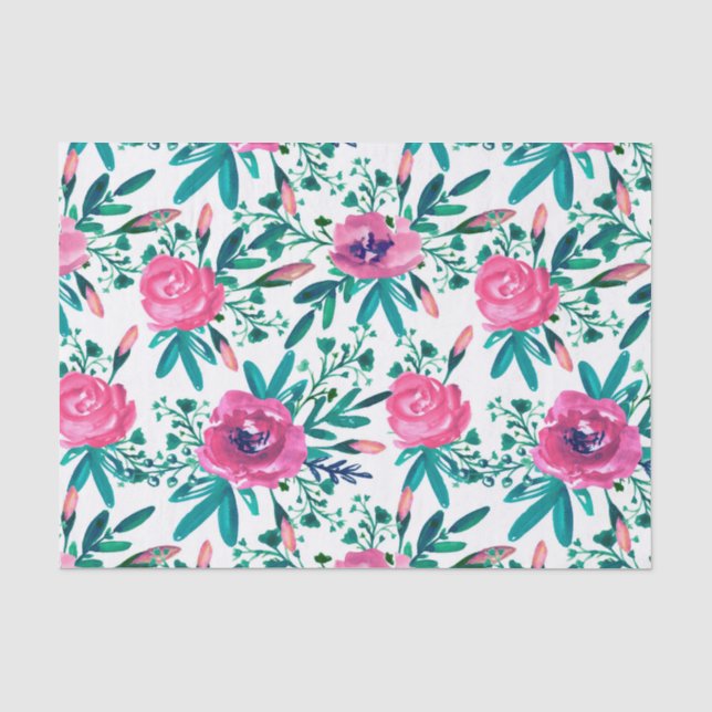 Papier Mousseline Belles roses roses roses (Recto)