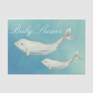 Papier Mousseline Beluga Whale Maman et Baby shower de veau