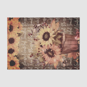 Papier Mousseline Bénédiction de tournesol Gratitude Thanksgiving