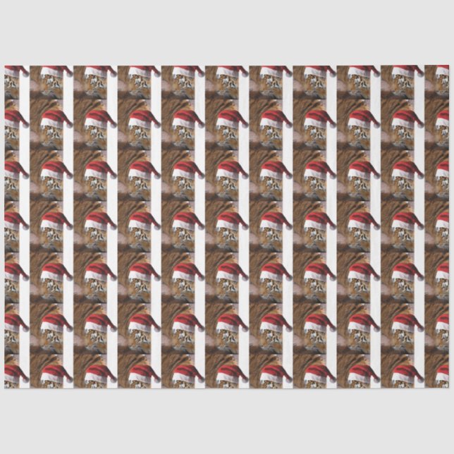 Papier Mousseline Bengale Tiger Père Noël (Recto)