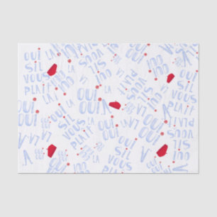 Papier Mousseline Beret Rouge Cute Français Oui Merci Oui Merci