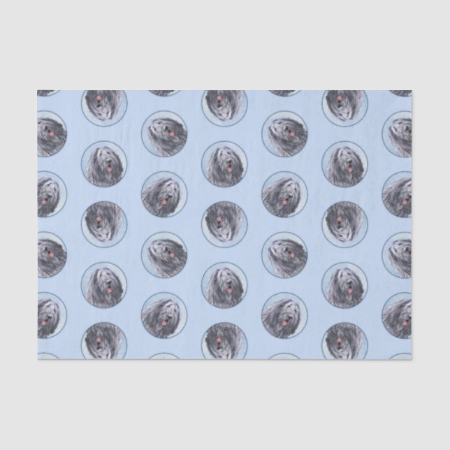 Papier Mousseline Bergamasco Sheepdog Shepherd Peinture Chien mignon (Recto)