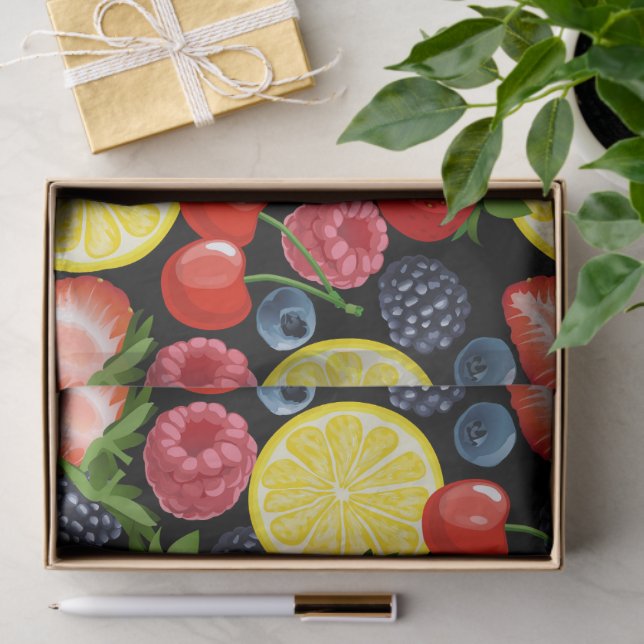 Papier Mousseline Berries et agrumes (Cadeau)