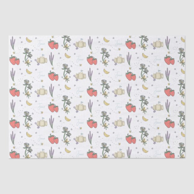 Papier Mousseline Berry d'été croisé doux premier Baby shower (Recto)
