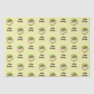 Papier Mousseline Biche et Faon Jaune