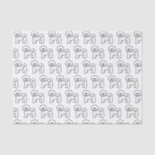 Papier Mousseline Bichon Frise mignonne Motif d'illustration de chie