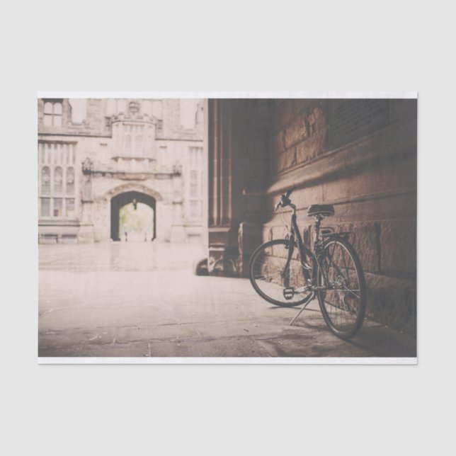 Papier Mousseline Bicyclette dans la ville européenne Tissu Papier (Recto)