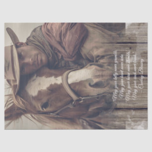 Papier Mousseline Bienheureux Cowboy Cheval Occidental Homme