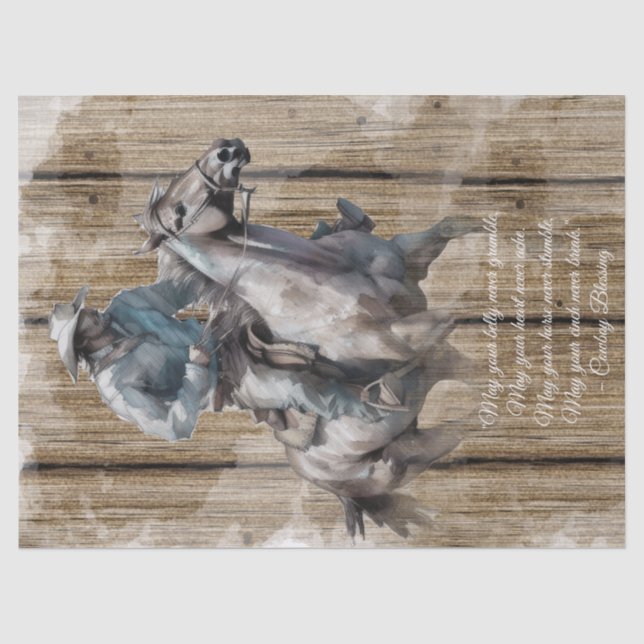 Papier Mousseline Bienheureux Cowboy Cheval Occidental Homme (Recto)