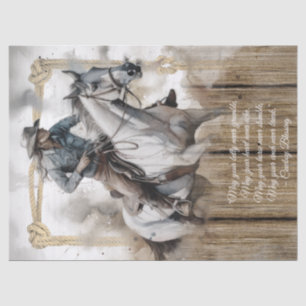Papier Mousseline Bienheureux Cowboy Cheval Occidental Homme