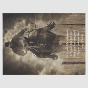 Papier Mousseline Bienheureux Cowboy Cheval Occidental Homme