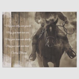 Papier Mousseline Bienheureux Cowboy Cheval Occidental Homme