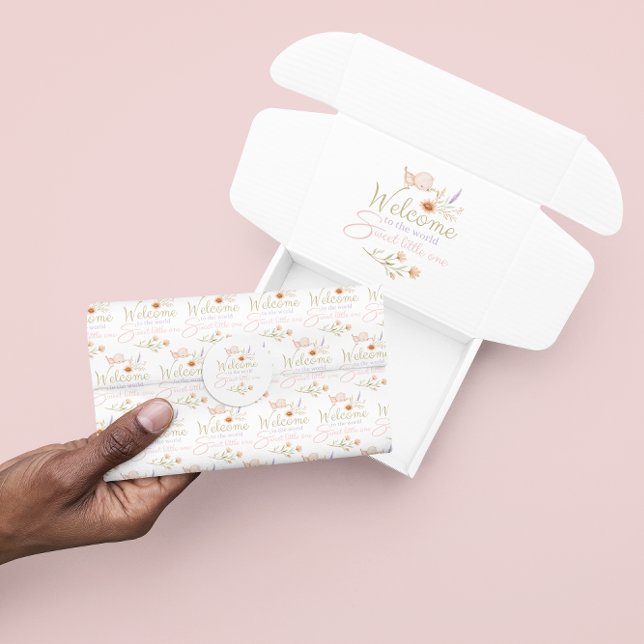 Papier Mousseline Bienvenue Dans Le Document Tissu Du Monde (Welcome a special little on into the world with this adorable tissue paper! Matching collection! )