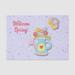 Papier Mousseline Bienvenue Fleurs d'arrosage de ressort