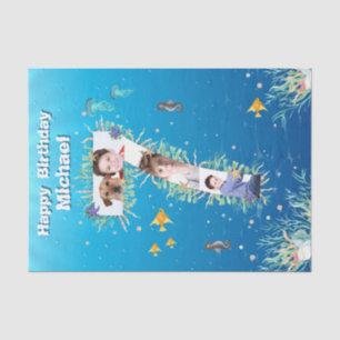 Papier Mousseline Big 7th Under the Sea Anniversaire Photo Collage