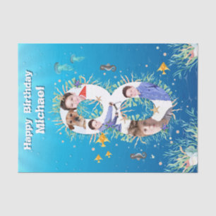 Papier Mousseline Big 8th Under the Sea Anniversaire Photo Collage