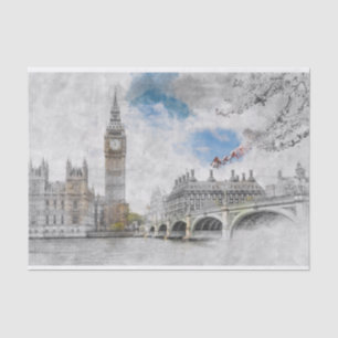 Papier Mousseline Big Ben, Londres, Royaume-Uni