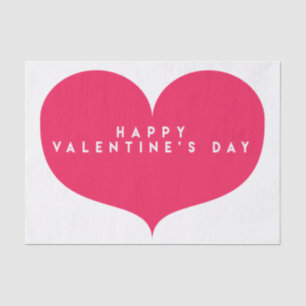 Papier Mousseline Big Pink Heart Valentine's Day Tissus Paper