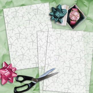 Papier Mousseline Big Starfish Motif sur le papier Tissu Blanc