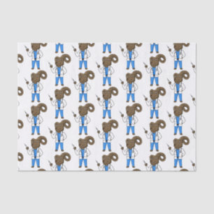Papier Mousseline Bighorn sheep doctor cartoon illustration