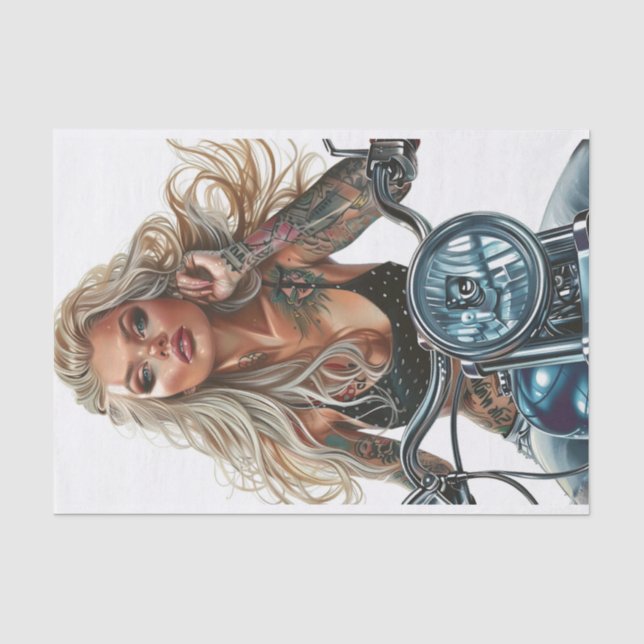 Papier Mousseline Biker Babe12 (Recto)