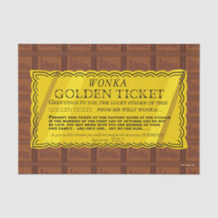 Papier Mousseline Billet d'or Willy Wonka