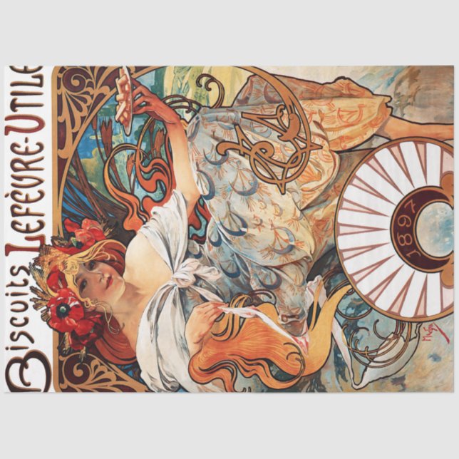 Papier Mousseline Biscuit, Mucha (Recto)