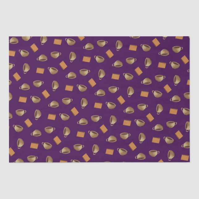Papier Mousseline Biscuits au café et au chocolat Motif Alimentation (Recto)