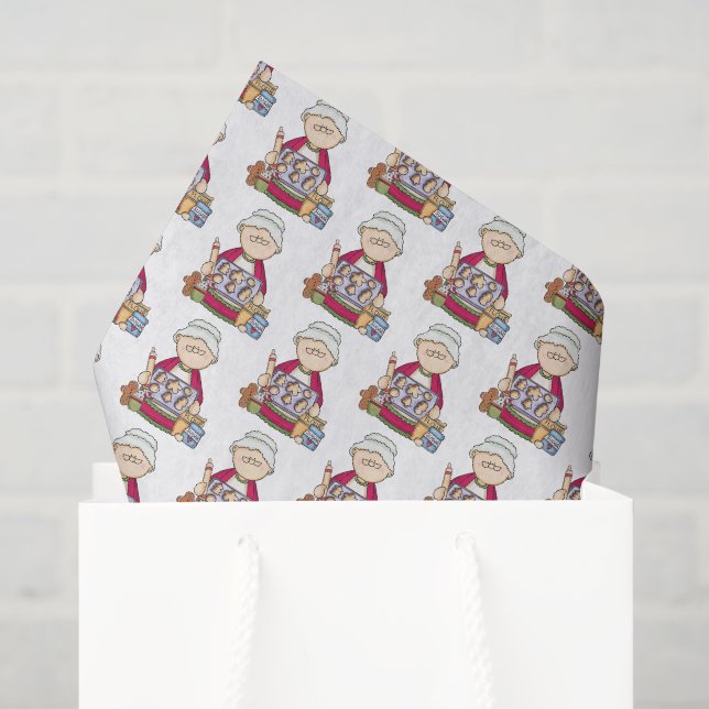 Papier Mousseline biscuits de cuisson à carreaux festifs Mme Claus (Sac cadeau)