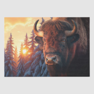 Papier Mousseline Bison Amérindien Buffalo